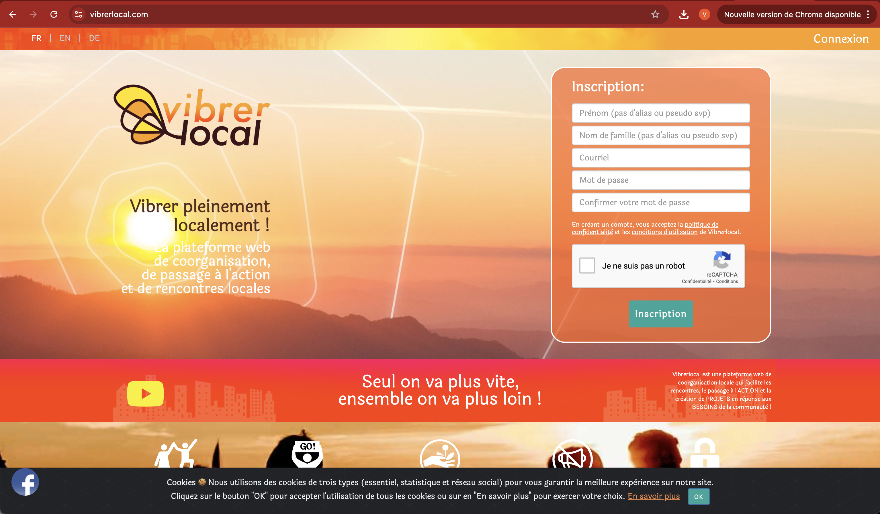 Vibrerlocal - Réseau social